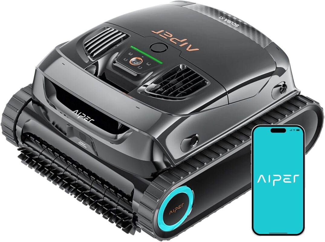 AIPER Scuba X1 Upgraded Poolroboter, 25200 LPH Hochleistungs-Saugsystem, Poolroboter Akku Wand und Boden mit Horizontale Wasserlinienreinigung, 180 Min Laufzeit Pool Roboter für Pools bis zu 200㎡