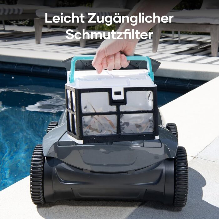 AIPER ZT6002 Poolroboter Boden und Wand, Quad-Motorensystem, WavePath Navigationstechnologie, 3 Reinigungsmodi, 18500 LPH, Poolsauger Akku Kabellos, Poolreiniger für Eingelassene Pool bis zu 150㎡