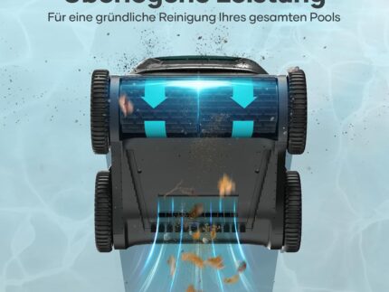 AIPER Poolroboter Boden und Wand, Quad-Motorensystem, WavePath Navigationstechnologie, 3 Reinigungsmodi, Wandklettern, Poolsauger Akku Kabellos, Poolroboter Ideal für Pool bis zu 150㎡