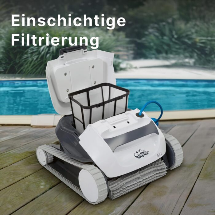 Dolphin E10 Automatischer Poolreiniger Poolroboter mit Kabel - Nur Bodenreinigung - Energieeinsparung, Aufstellpools bis zu 8 m