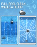 WYBOT Poolroboter Akku für 110 Mins, Vollautomatisch Poolreiniger, Wasserlinie, Wandreinigung, Poolsauger mit Navigation & Routenplanung, für Pools über oder im Boden bis zu 120 ㎡