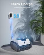 WYBOT Poolroboter Akku für 110 Mins, Vollautomatisch Poolreiniger, Wasserlinie, Wandreinigung, Poolsauger mit Navigation & Routenplanung, für Pools über oder im Boden bis zu 120 ㎡