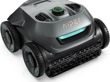 AIPER Poolroboter Boden und Wand, Quad-Motorensystem, WavePath Navigationstechnologie, 3 Reinigungsmodi, Wandklettern, Poolsauger Akku Kabellos, Poolroboter Ideal für Pool bis zu 150㎡
