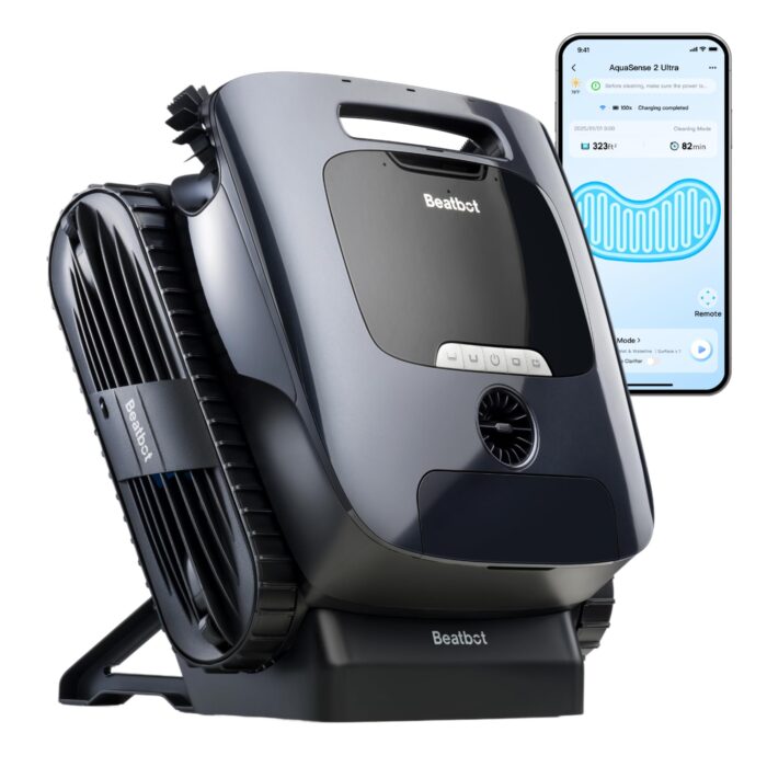 Beatbot Aquasense 2 Ultra Poolroboter, KI Mapping, 5in1 Komplettreinigung, KI-Schmutzerkennung, Poolsauger Akku für Oberfläche Boden und Wand, Poolreinigung bis zu 300m²