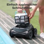 AIPER Poolroboter Boden und Wand, Quad-Motorensystem, WavePath Navigationstechnologie, 3 Reinigungsmodi, Wandklettern, Poolsauger Akku Kabellos, Poolroboter Ideal für Pool bis zu 150㎡