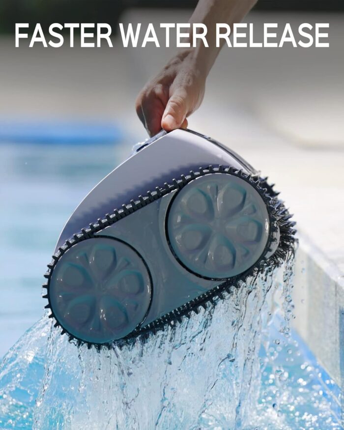 WYBOT Poolroboter Akku für 110 Mins, Vollautomatisch Poolreiniger, Wasserlinie, Wandreinigung, Poolsauger mit Navigation & Routenplanung, für Pools über oder im Boden bis zu 120 ㎡