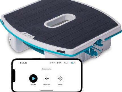 Dolphin Skimmi Solar Pool Skimmer Bluetooth, Reinigung der Wasseroberfläche mit intelligenten Sensoren, Solaraufladung, Pool Roboter Akku Solarbetriebener, App-Steuerung