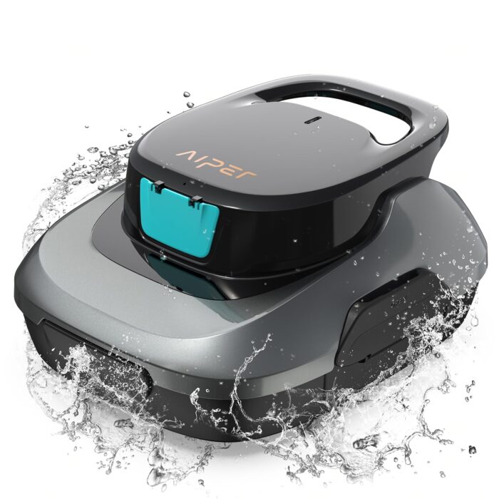 AIPER Scuba X1 Poolroboter mit App, 25200 LPH Mühelose Sauberkeit mit Doppel-Auslass, 3 μm Ultra-Feinfiltersystem, Horizontale Wasserlinienreinigung, Poolsauger Akku Ideal für Eingelassene Pools