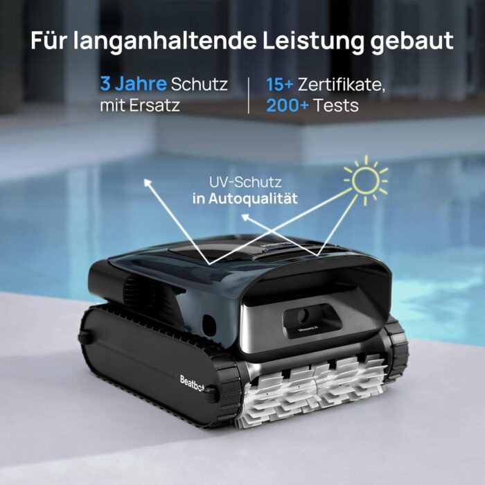Beatbot AquaSense 2 Pro Poolroboter, Poolsauger Design für Reinigung Boden, Wand, Oberflächen und klärt Wasser, Schwebt nach Reinigung auf Wasseroberfläche, smarte Navigation, Pools bis zu 360 m²