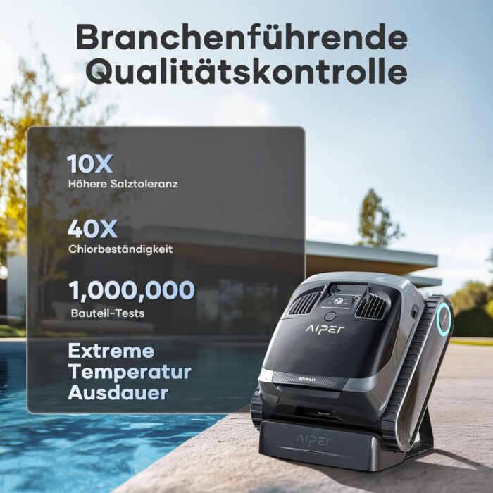 AIPER Scuba X1 Upgraded Poolroboter, 25200 LPH Hochleistungs-Saugsystem, Poolroboter Akku Wand und Boden mit Horizontale Wasserlinienreinigung, 180 Min Laufzeit Pool Roboter für Pools bis zu 200㎡