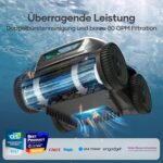 AIPER ZT6002 Poolroboter Boden und Wand, Quad-Motorensystem, WavePath Navigationstechnologie, 3 Reinigungsmodi, 18500 LPH, Poolsauger Akku Kabellos, Poolreiniger für Eingelassene Pool bis zu 150㎡