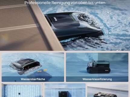 Beatbot AquaSense 2 Pro Poolroboter, Poolsauger Design für Reinigung Boden, Wand, Oberflächen und klärt Wasser, Schwebt nach Reinigung auf Wasseroberfläche, smarte Navigation, Pools bis zu 360 m²