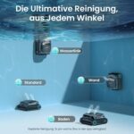 AIPER Scuba X1 Poolroboter, WavePath 3.0 Navigation, mit verbesserter Akkuleistung und bis zu 25.200 L/h Saugkraft, horizontale Wasserlinienreinigung, poolsauger akku Ideal für Pools bis zu 200㎡