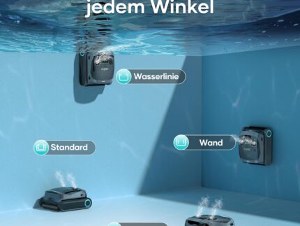 AIPER Scuba X1 Upgraded Poolroboter, 25200 LPH Hochleistungs-Saugsystem, Poolroboter Akku Wand und Boden mit Horizontale Wasserlinienreinigung, 180 Min Laufzeit Pool Roboter für Pools bis zu 200㎡