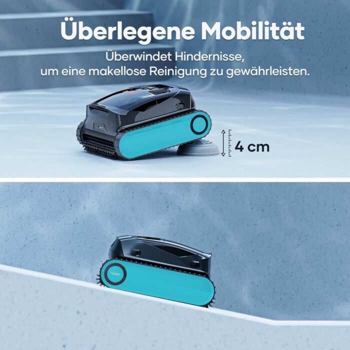 AIPER Scuba X1 Poolroboter mit App, 25200 LPH Mühelose Sauberkeit mit Doppel-Auslass, 3 μm Ultra-Feinfiltersystem, Horizontale Wasserlinienreinigung, Poolsauger Akku Ideal für Eingelassene Pools