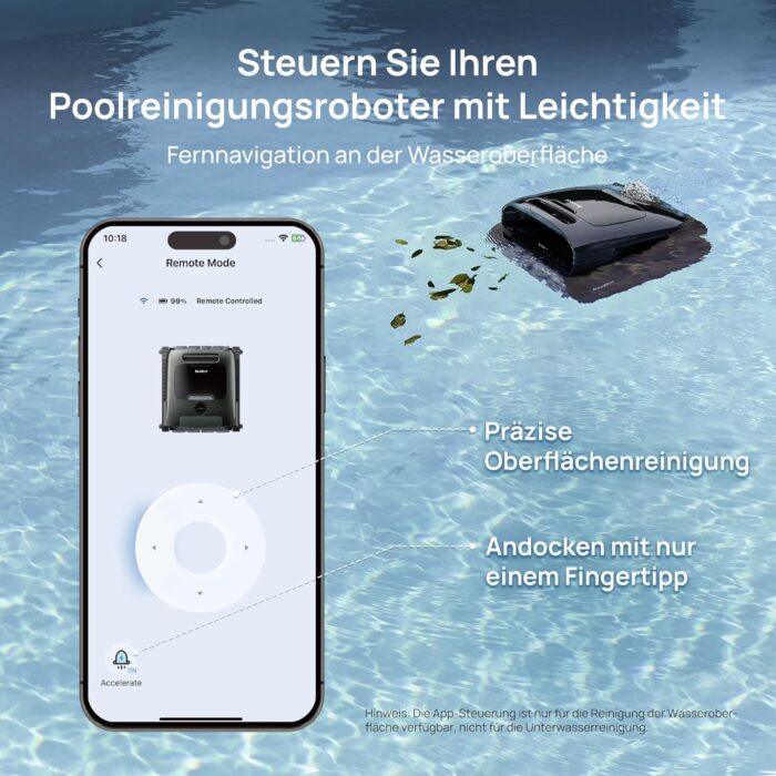 Beatbot AquaSense 2 Pro Poolroboter, Poolsauger Design für Reinigung Boden, Wand, Oberflächen und klärt Wasser, Schwebt nach Reinigung auf Wasseroberfläche, smarte Navigation, Pools bis zu 360 m²