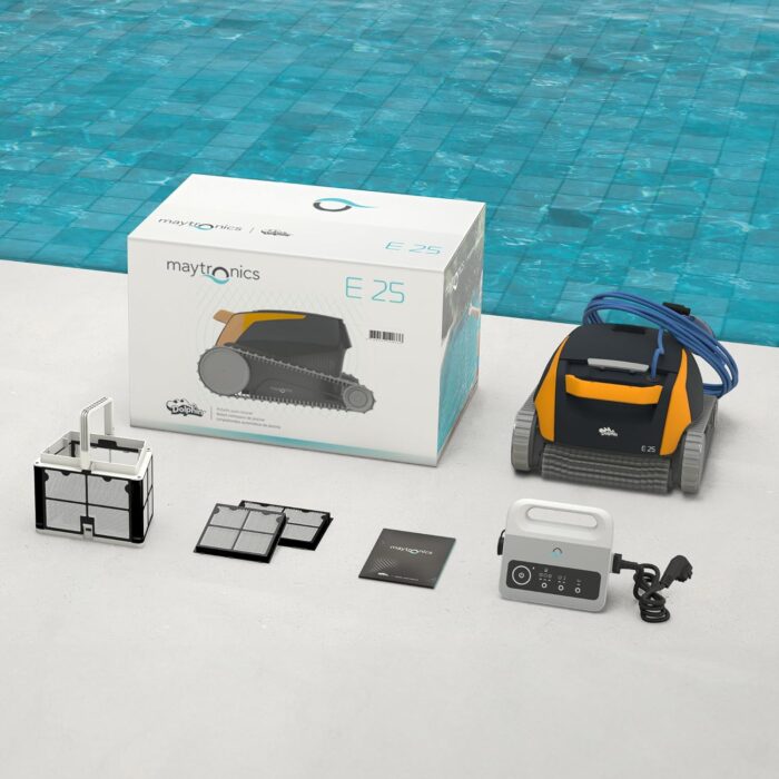 Dolphin E25 Automatischer Poolreiniger Poolroboter mit Kabel - Boden und Wandreinigung - Energieeinsparung, Eingelassene Pools bis zu 10 m