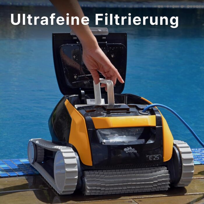 Dolphin E25 Automatischer Poolreiniger Poolroboter mit Kabel - Boden und Wandreinigung - Energieeinsparung, Eingelassene Pools bis zu 10 m