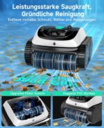 WYBOT C1 Poolroboter mit Akku, 150 Min. Kabellos Poolsauger Poolroboter Boden und Wand, Poolreiniger mit intelligenter Routenplanung, vollautomatische Boden-, Wasserlinien- & Wandreinigung, bis 150 ㎡