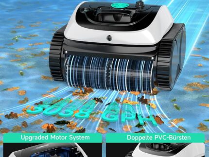 WYBOT C1 Poolroboter mit Akku, 150 Min. Kabellos Poolsauger Poolroboter Boden und Wand, Poolreiniger mit intelligenter Routenplanung, vollautomatische Boden-, Wasserlinien- & Wandreinigung, bis 150 ㎡