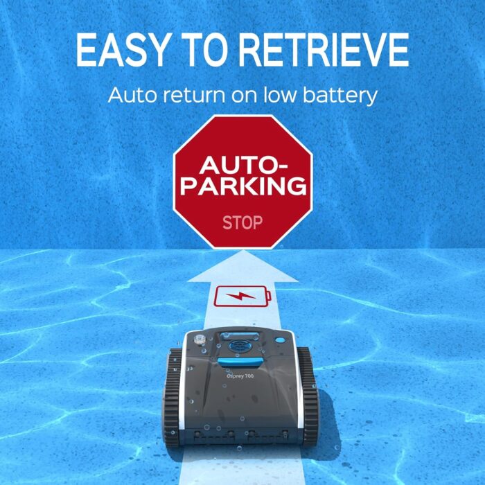 WYBOT Poolroboter Akku 120 Mins für Boden, Wasserlinie, und Wandreinigung, Poolsauger mit Navigation & Routenplanung, Schnellladung, Vollautomatisch Poolreiniger für Pools 120 ㎡