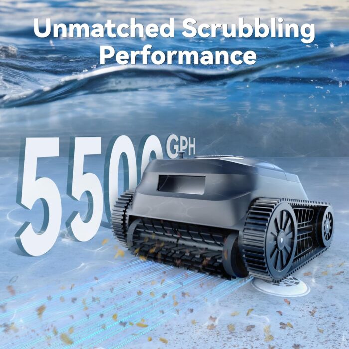 X5 Poolroboter Boden und Wand, Kabelloser Poolsauger mit Wandklettern,Intelligente Routenplanung, 180 Min Laufzeit, Smart Precision Docking™, Poolreiniger für Eingelassene Pools bis zu 300 m²