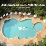 AIPER Poolroboter Boden und Wand, Quad-Motorensystem, WavePath Navigationstechnologie, 3 Reinigungsmodi, Wandklettern, Poolsauger Akku Kabellos, Poolroboter Ideal für Pool bis zu 150㎡