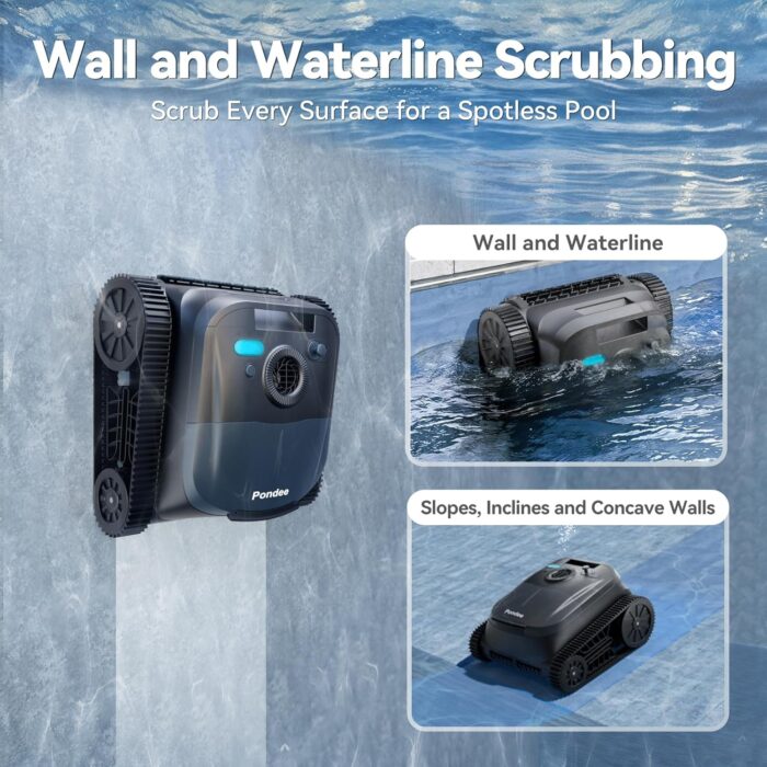 X5 Poolroboter Boden und Wand, Kabelloser Poolsauger mit Wandklettern,Intelligente Routenplanung, 180 Min Laufzeit, Smart Precision Docking™, Poolreiniger für Eingelassene Pools bis zu 300 m²
