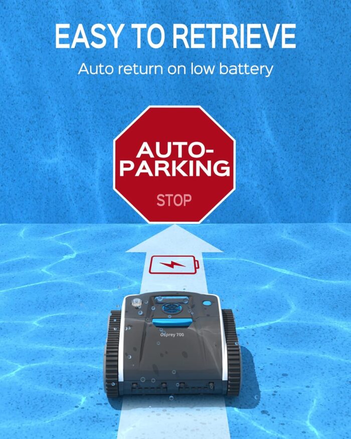 WYBOT Poolroboter Akku für 110 Mins, Vollautomatisch Poolreiniger, Wasserlinie, Wandreinigung, Poolsauger mit Navigation & Routenplanung, für Pools über oder im Boden bis zu 120 ㎡