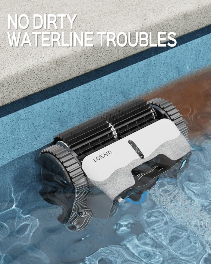 WYBOT Poolroboter Akku für 110 Mins, Vollautomatisch Poolreiniger, Wasserlinie, Wandreinigung, Poolsauger mit Navigation & Routenplanung, für Pools über oder im Boden bis zu 120 ㎡