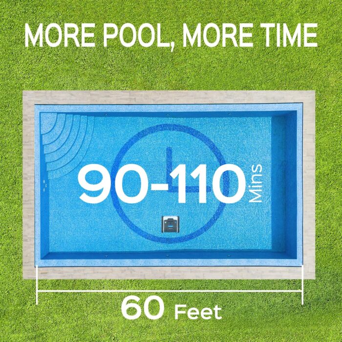 WYBOT Poolroboter Akku 120 Mins für Boden, Wasserlinie, und Wandreinigung, Poolsauger mit Navigation & Routenplanung, Schnellladung, Vollautomatisch Poolreiniger für Pools 120 ㎡