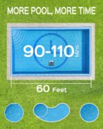 WYBOT Poolroboter Akku für 110 Mins, Vollautomatisch Poolreiniger, Wasserlinie, Wandreinigung, Poolsauger mit Navigation & Routenplanung, für Pools über oder im Boden bis zu 120 ㎡